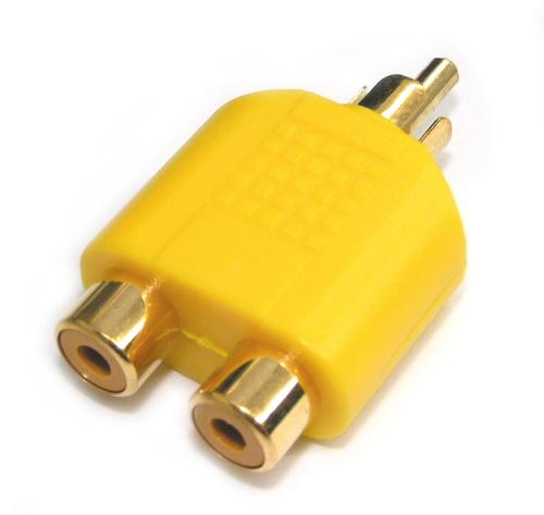 RCA Plug to 2xRCA Jack Yellow Gold (JT2-1192)